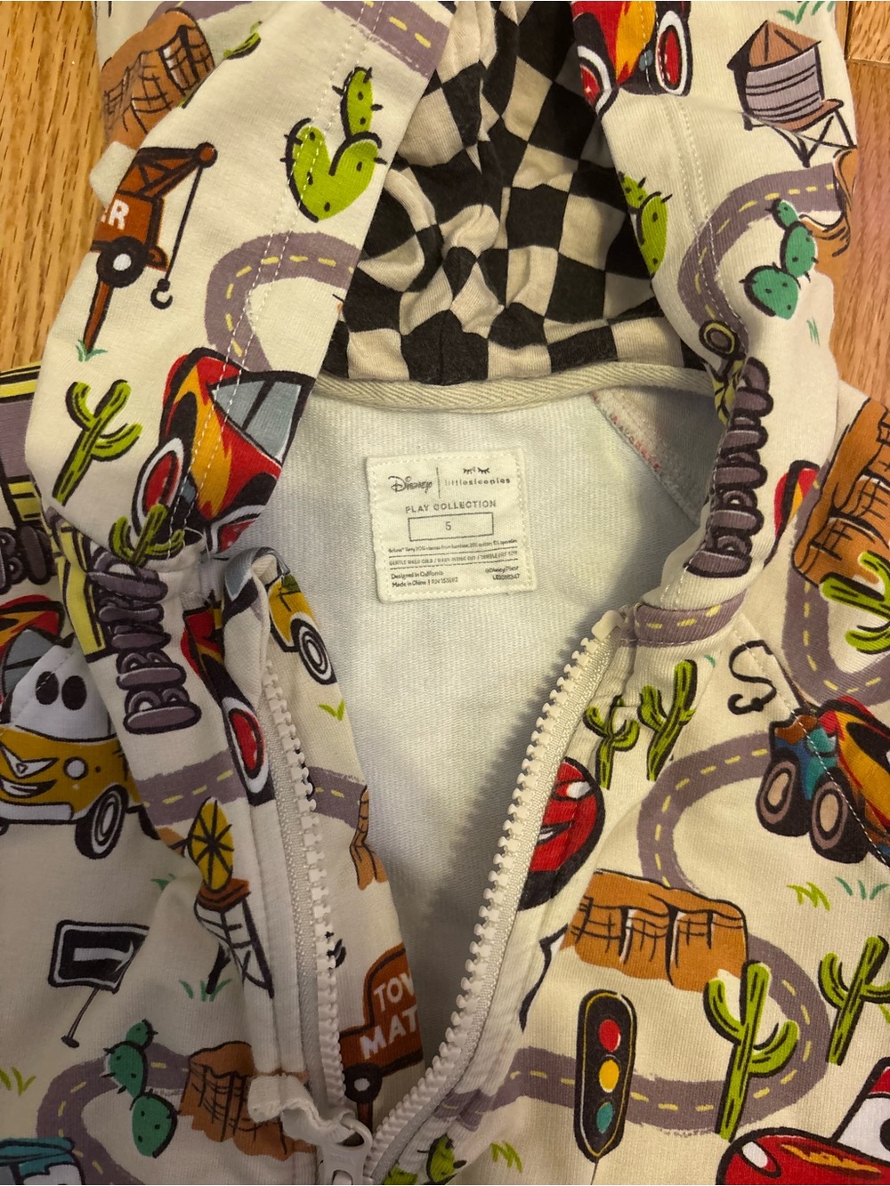 Little Sleepies Pixar Cars Zip Up Hoodie - Picture 2 of 3